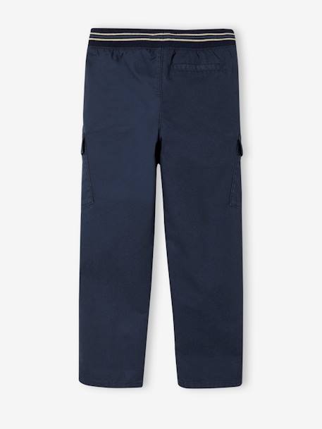 Jungen Cargohose mit Schlupfbund - nachtblau+sandfarben - 4