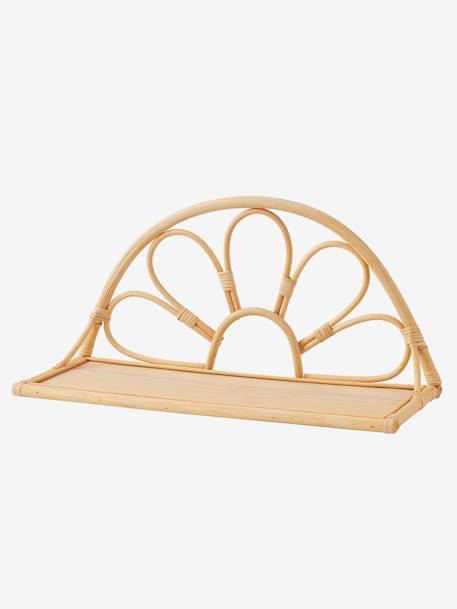 Kinderzimmer Wandregal aus Rattan BOHO natur/blumenform 2