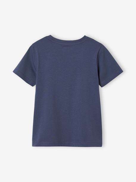 Jungen T-Shirt mit Recycling-Baumwolle Tiermotive - grau meliert+schieferblau - 6