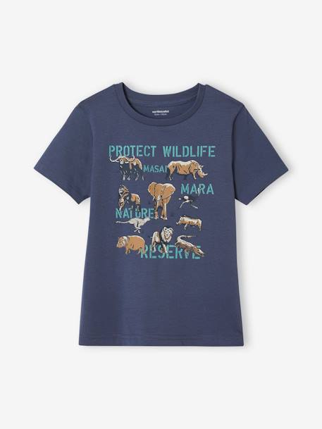 Jungen T-Shirt mit Recycling-Baumwolle Tiermotive grau meliert+schieferblau 5