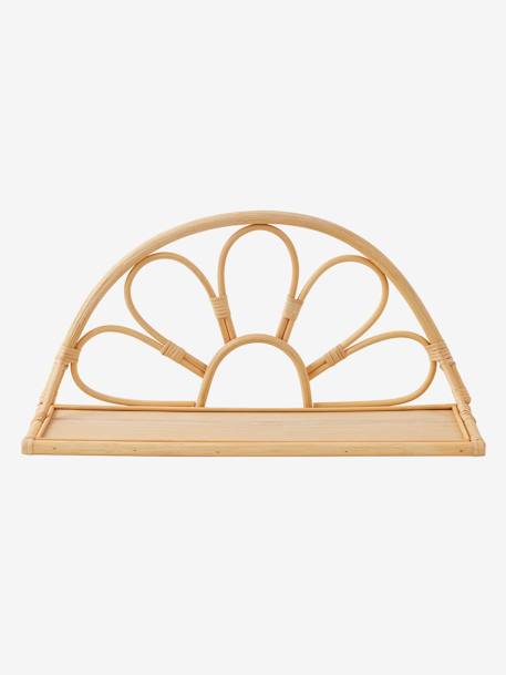 Kinderzimmer Wandregal aus Rattan BOHO natur/blumenform 3