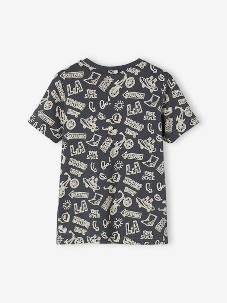 Jungen T-Shirt, Print und Brusttasche Oeko-Tex - anthrazit+braun+dunkelblau+moosgrün+pekannuss+weiß meliert+ziegel - 2