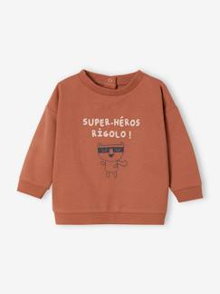 Babymode-Pullover, Strickjacken & Sweatshirts-Sweatshirts-Baby Sweatshirt SUPER-HÉROS RIGOLO, personalisierbar Oeko-Tex