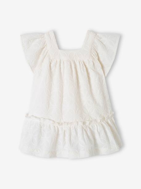 Festliches Baby Kleid mit Stickereien - wollweiß - 1