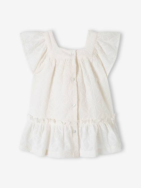 Festliches Baby Kleid mit Stickereien - wollweiß - 2