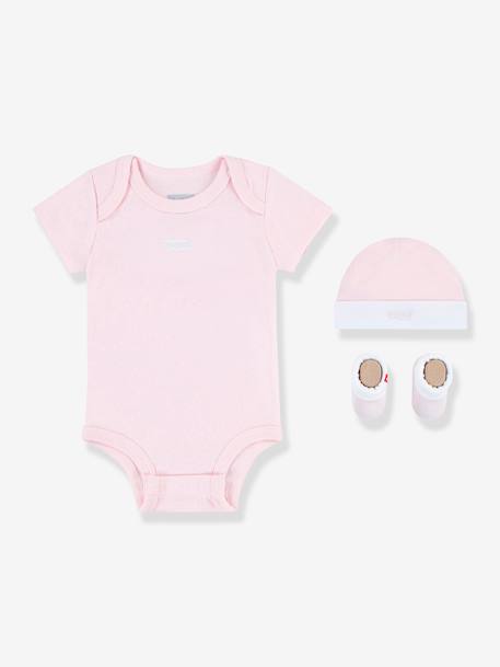 Baby-Set: Body, Mütze & Schühchen BATWING Levi's - hellrosa+himmelblau - 1