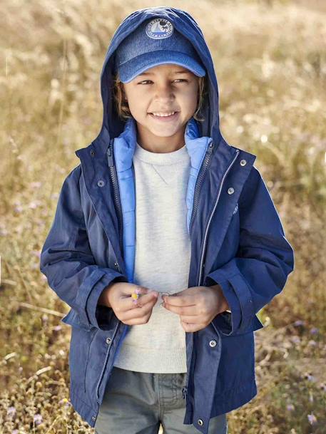 Jungen 3-in-1-Jacke mit Recycling-Polyester marine/blau+salbeigrün 2