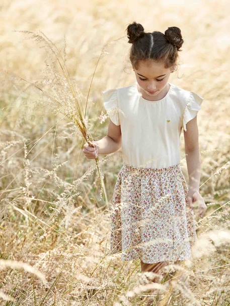 Mädchen 2-in-1-Kleid grün gestreift+vanille 4