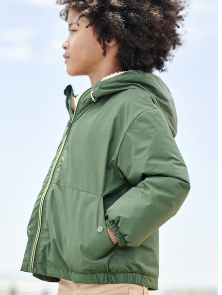 Jungen Anorak mit Teddyfleece-Futter khaki+marine 5