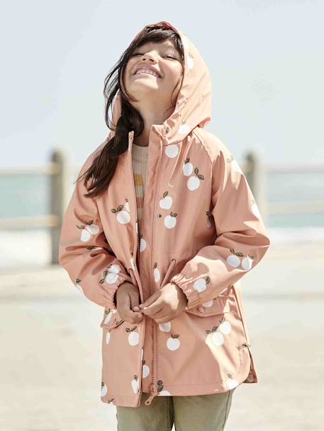 Mädchen Regenjacke mit Zauber-Trick - aprikose pudrig+aqua gänseblümchen - 7