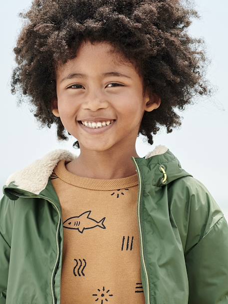 Jungen Anorak mit Teddyfleece-Futter khaki+marine 7