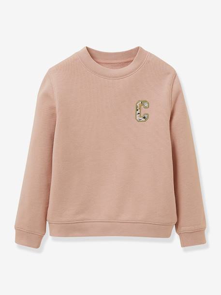 Besticktes Mädchen Sweatshirt CYRILLUS, Bio-Baumwolle - rosa - 1