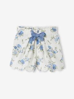 Maedchenkleidung-Shorts & Bermudas-Mädchen Shorts mit Bogenkante, Musselin