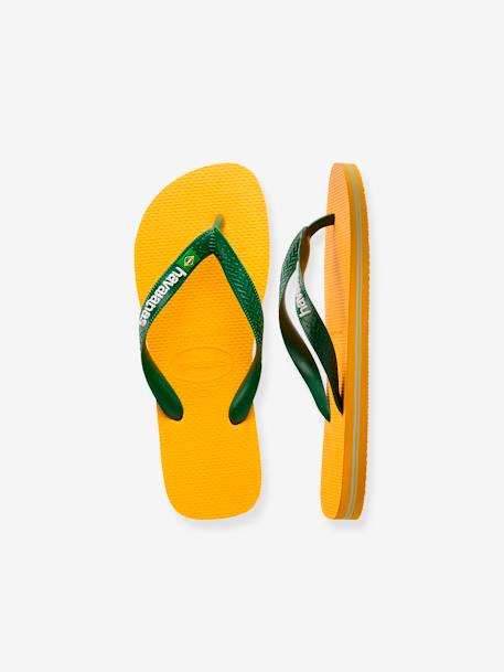 Kinder Zehenpantoletten Brasil Logo HAVAIANAS - gelb+pfirsich - 6