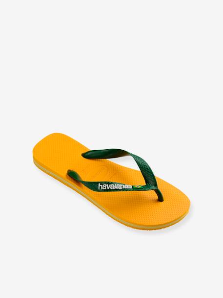 Kinder Zehenpantoletten Brasil Logo HAVAIANAS - gelb+pfirsich - 1