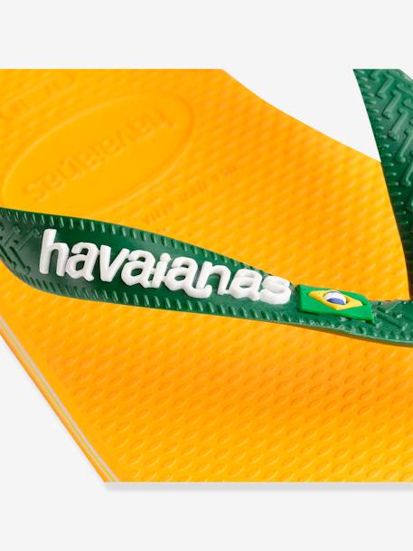 Kinder Zehenpantoletten Brasil Logo HAVAIANAS gelb+pfirsich 3