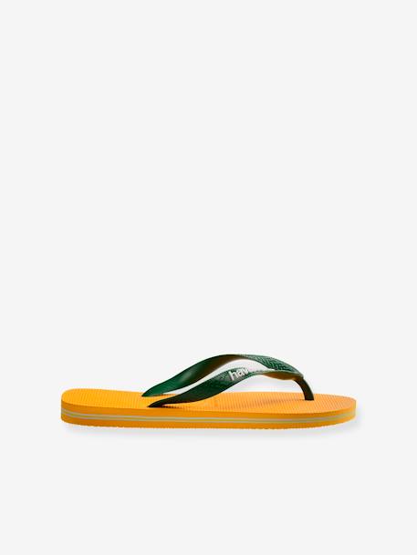 Kinder Zehenpantoletten Brasil Logo HAVAIANAS gelb+pfirsich 2