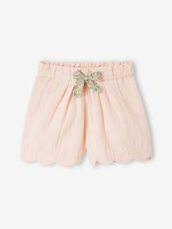 Maedchenkleidung-Shorts & Bermudas-Mädchen Shorts mit Bogenkante, Musselin, Bundweite verstellbar