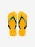 Kinder Zehenpantoletten Brasil Logo HAVAIANAS gelb+pfirsich 4