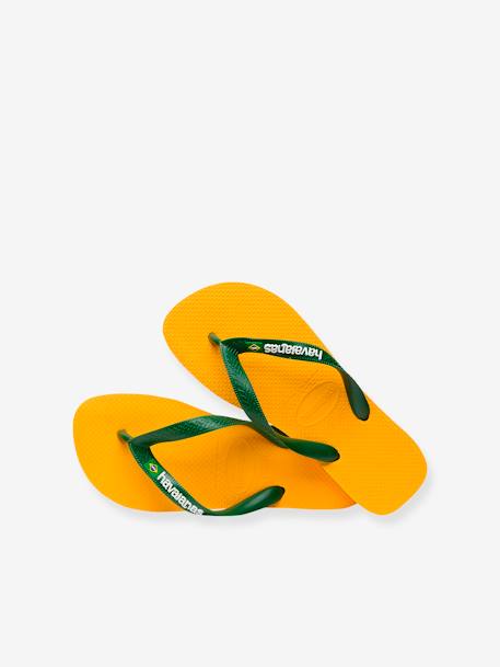 Kinder Zehenpantoletten Brasil Logo HAVAIANAS - gelb+pfirsich - 5