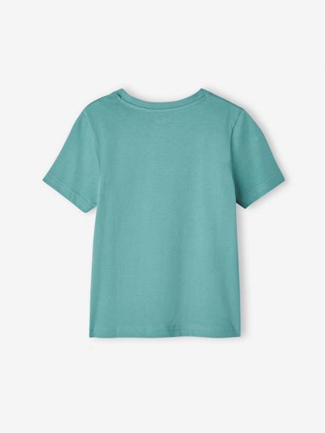 Jungen T-Shirt mit Schriftzug oder Print BASIC Oeko-Tex gelb+königsblau+nachtblau+salbeigrün+weiß 11