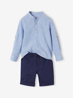 -Festliches Jungen-Set: Hemd & Shorts