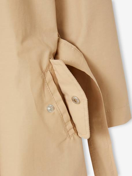 Mädchen Trenchcoat mit abnehmbarer Kapuze - beige+marine - 7