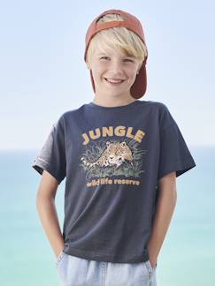 Jungenkleidung-Shirts, Poloshirts & Rollkragenpullover-Shirts-Jungen T-Shirt mit Tierprint, Recycling-Baumwolle