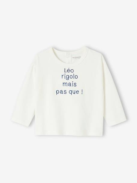 Baby Shirt aus Bio-Baumwolle mit Message, personalisierbar blau+wollweiß 10