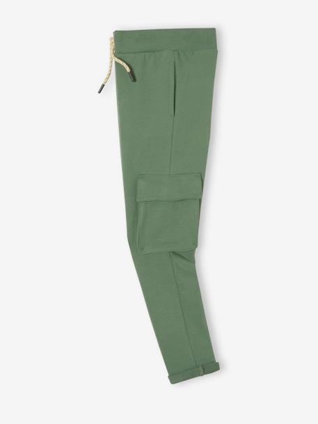 Jungen Cargo-Joggpants Oeko-Tex - grau meliert+salbeigrün - 10