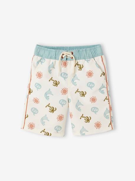 Jungen Badeshorts Oeko-Tex - beige bedruckt - 1