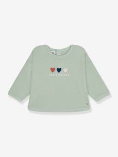 Babymode-Pullover, Strickjacken & Sweatshirts-Sweatshirts-Mädchen Sweatshirt PETIT BATEAU, Herzen