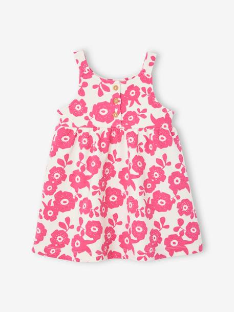 Mädchen Baby Trägerkleid Oeko-Tex - fuchsia+zartrosa geblümt - 1