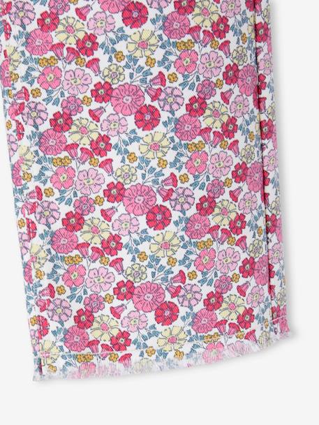 Weite Mädchen Hose mit Blumen rosa 4