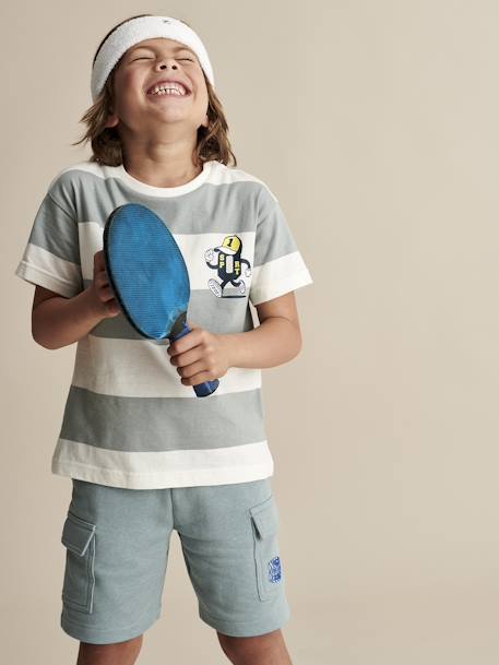 Jungen Sport-Shirt mit Streifen Oeko-Tex aqua 4