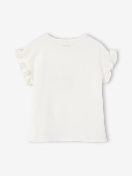 Mädchen T-Shirt mit Volantärmeln Oeko-Tex - wollweiß/blumenkorb - 3