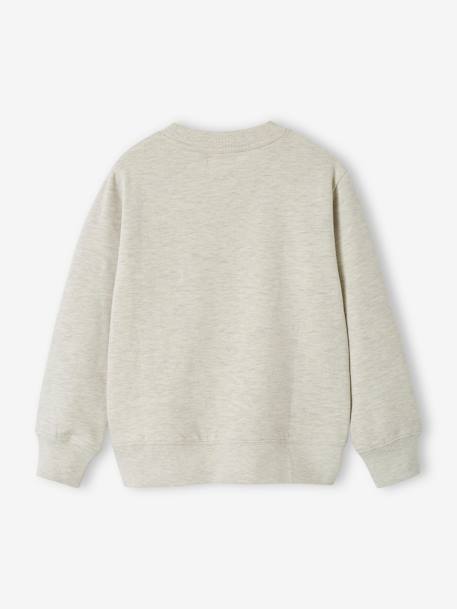 Jungen Sweatshirt mit Print BASIC Oeko-Tex - aprikose+beige meliert+pistaziengrün - 6