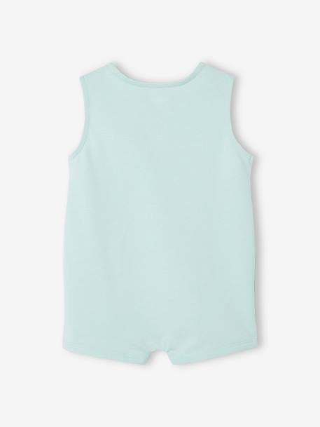 Baby Kurzoverall aus Sweatware Oeko-Tex - blau+himmelblau - 5