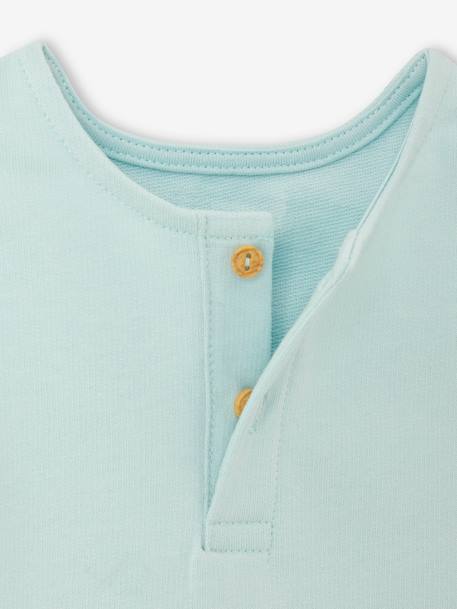 Baby Kurzoverall aus Sweatware Oeko-Tex - blau+himmelblau - 6