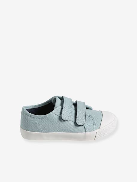 Kinder Stoff-Sneakers mit Klett - blau+himmelblau+senfgelb - 11