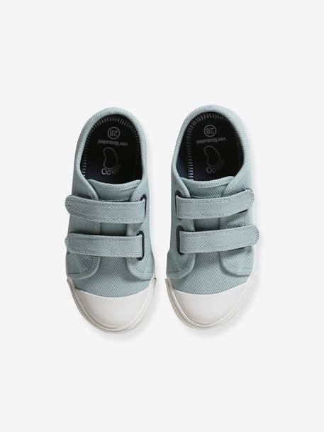 Kinder Stoff-Sneakers mit Klett blau+himmelblau+senfgelb 13