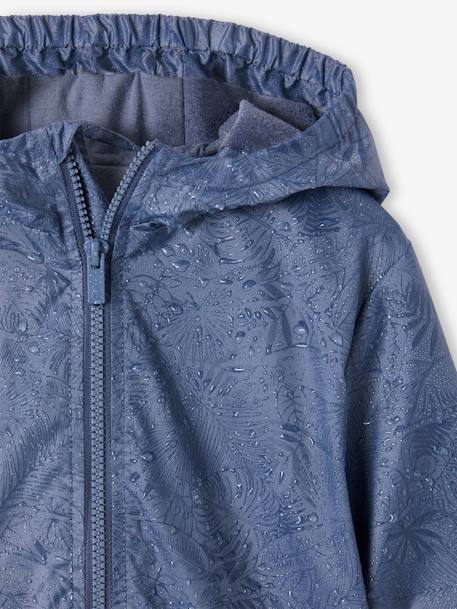 Faltbare Jungen Regenjacke mit Gürteltasche graublau 5