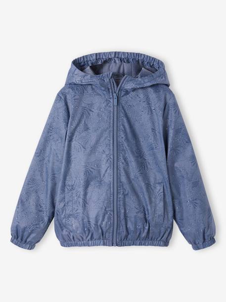 Faltbare Jungen Regenjacke mit Gürteltasche - graublau - 2