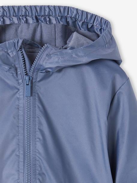 Faltbare Jungen Regenjacke mit Gürteltasche - graublau - 4