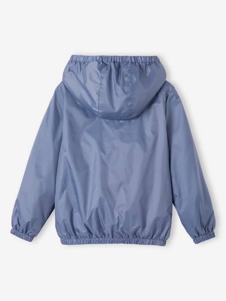 Faltbare Jungen Regenjacke mit Gürteltasche graublau 3