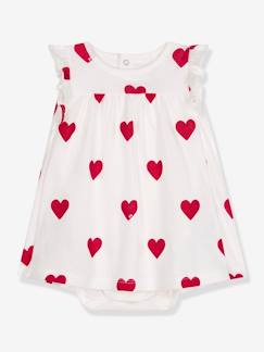 Babymode-Mädchen Bodykleid PETIT BATEAU, Herzen