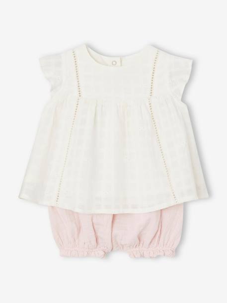 Mädchen Baby-Set: Kleid & Shorts rosa 1