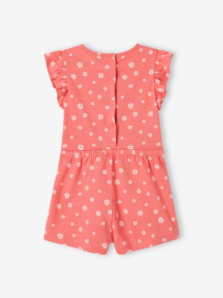 Kurzer Baby Overall BASICS Oeko-Tex - gelb gestreift+koralle - 6