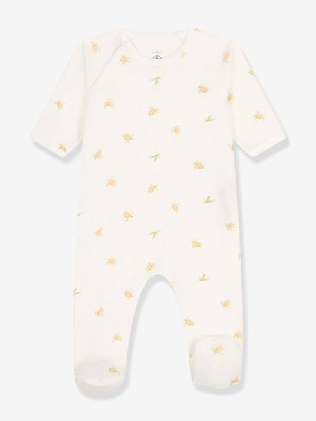 Baby Strampler PETIT BATEAU weiß bedruckt 1