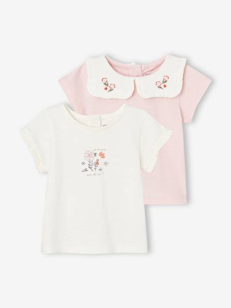 2er-Pack Baby T-Shirts aus Bio-Baumwolle rosa 1